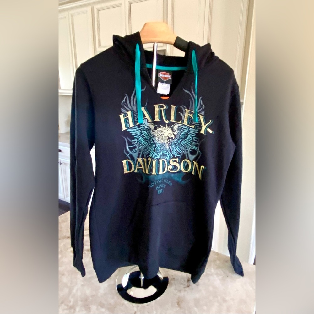 🔵 HOUSE OF HARLEY DAVIDSON SWEATSHIRT FROM ANCHORAGE ALASKA -BLACK-MEDIUM-NWT 🔵